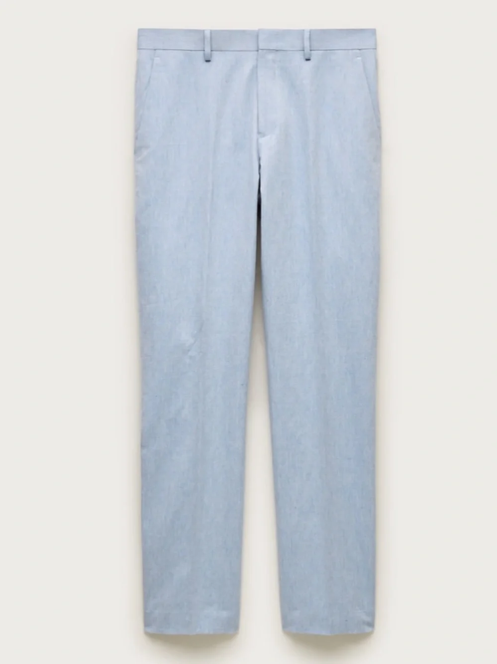 J crew cloud blue Ludlow Slim-fit pant Baird McNutt Irish cotton-linen blend